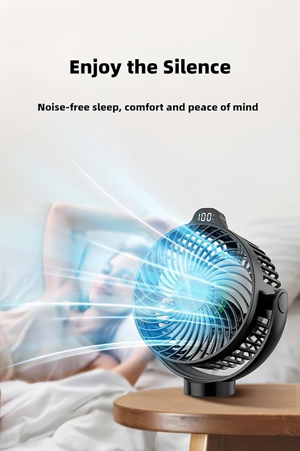 2-Pack Magnetic Cruise Approved Fan with LED Display, 12000mAH Battery Operated Fan with Magnet, Timer, Lighting, Fits for Cruise Ship Cabin, Sleeping, Camping, Travel & Cruise Essentials 2026