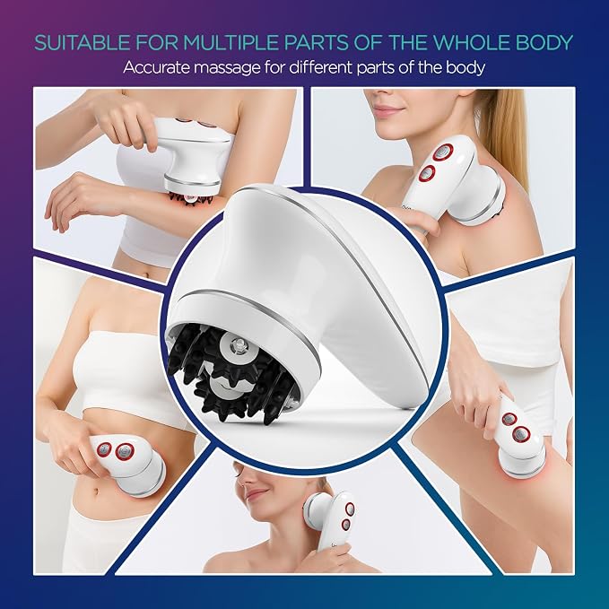VOYOR Electric Cellulite Massager, Body Sculpting Machine for Arms, Belly, Legs, Waist, Buttocks, 3 Strengths for Body Cleaning and Deep Tissue Cellulite Massage, IPX7 Waterproof & Cordless VRMM1-NEW