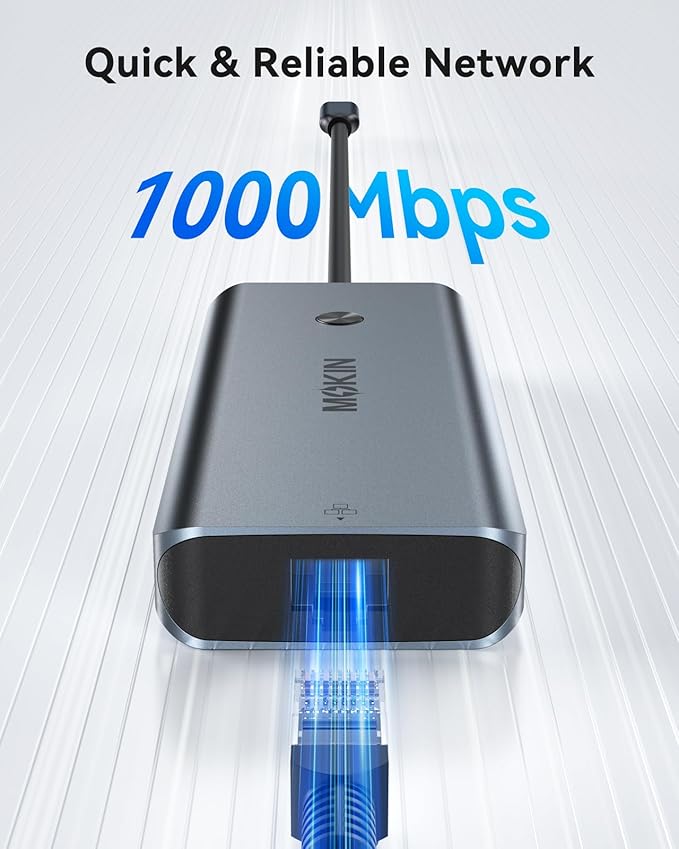 USB C Hub for MacBook Pro/Air,Mac Dongle with 3 USB Port,USB C to HDMI, USB C to RJ45 Ethernet,MOKiN 8 in 1 USB C to HDMI Adapter,100W PD Charging, USB C to SD/TF Card Reader USB C Hub