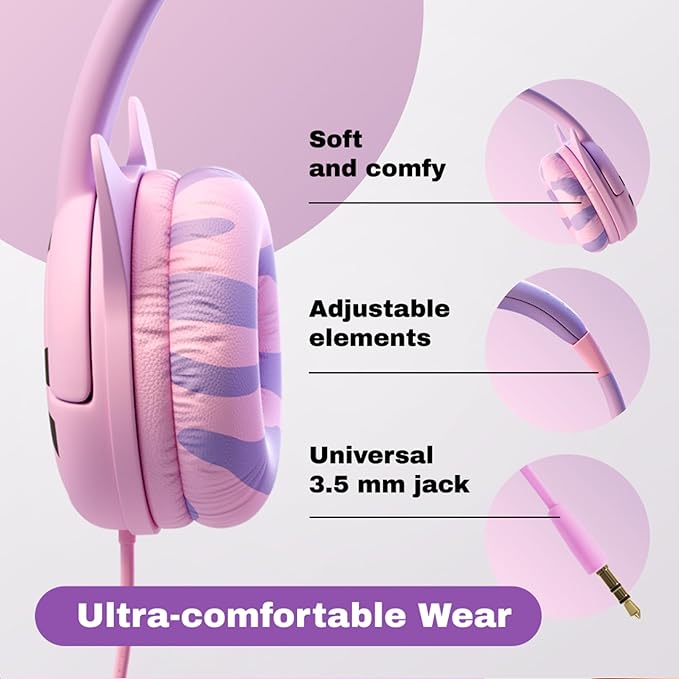 Kidrox Wired Toddler Headphones for 1-7 Years Old — 85dB Volume Limited Baby Headphones for Plane and Car Travel — Children Headset for Airplane, iPad and Tablet, Kids Headphone with Cord for Children