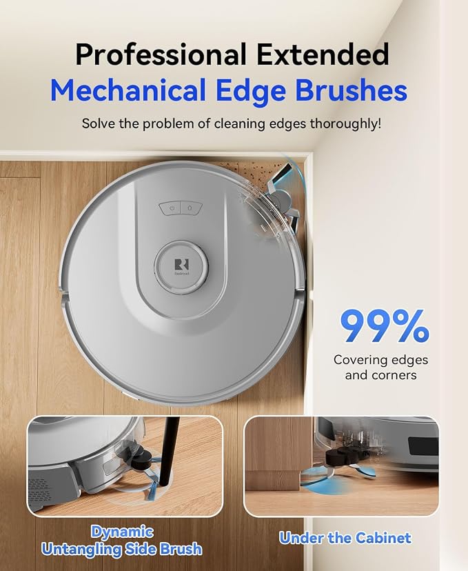Robot Vacuum 20,000 Pa Robot Vacuum and Mop,90 Day Self Emptying Vacuum Robot,Lidar Navigation,5G/2.4GWiFi APP Aspirateur Robot,Self-Charging Robot Vacuums for Pet,Floor,Carpet Gray R11