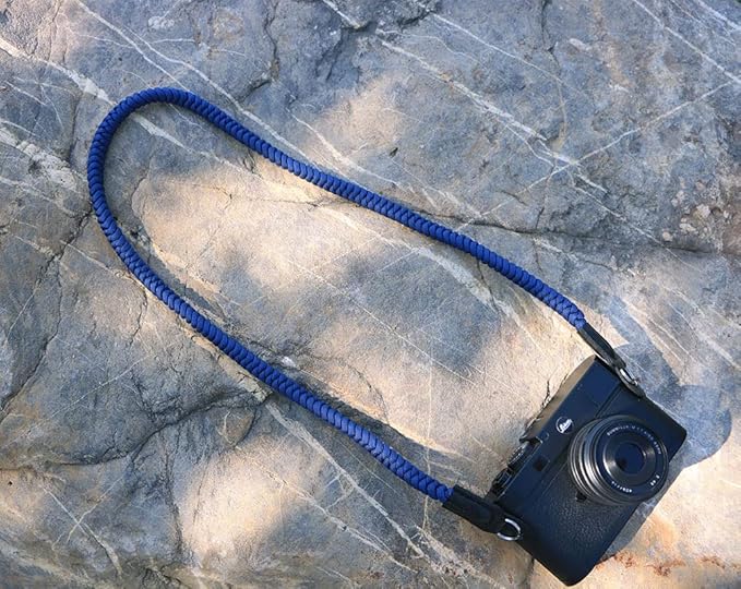 Paracord Woven Camera Neck Shoulder Strap Belt Hand Compatible with Canon Nikon Sony Olympus Pentax Fujifilm Panasonic SLR DSLR Digital Mirrorless Cameras 36inch Navy Blue
