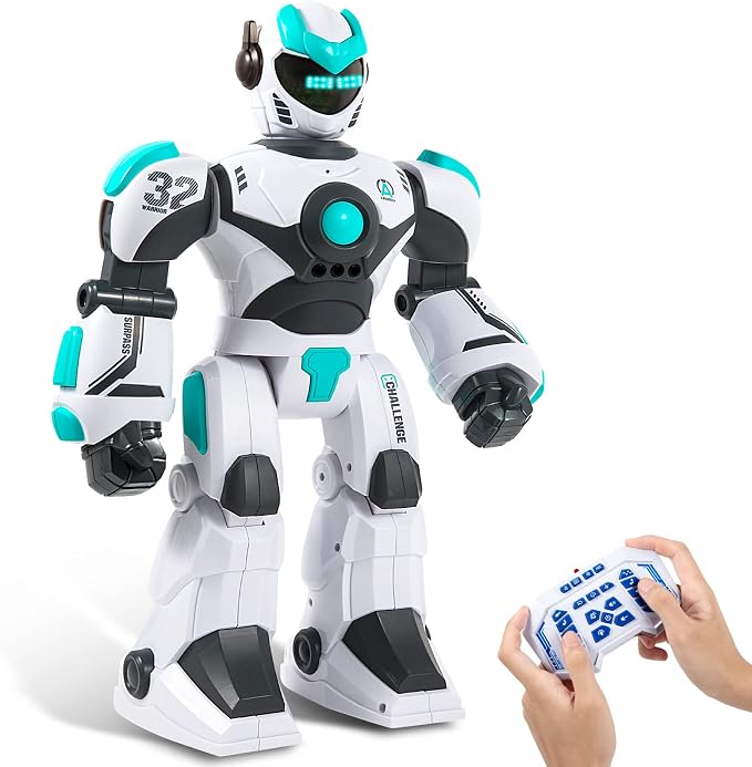 HPROMOT RC Robot Toy for Kids Remote Control Robot Toy, Smart Gesture Sensing Rechargeable & Programmable Robot Walking Dancing Singing Chirstmas Gift for 3-15 Years Old Boys Girls