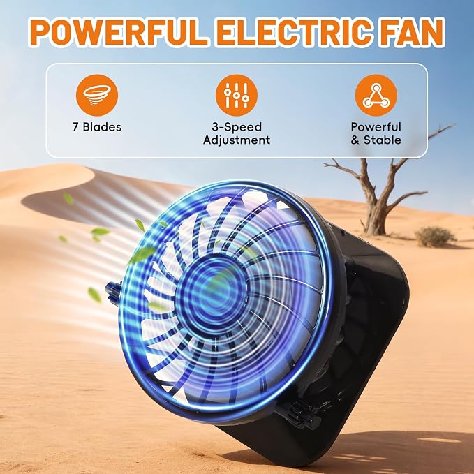 Solar Powered Fan Hat, with 2 Removable Fans & Sun Protection Neck Cover, Wide Brim Sun Hat for Men Women, Enhanced Airflow UPF 50+, USB and Solar Charging, for Outdoor Fishing, Hiking Gardening Grey