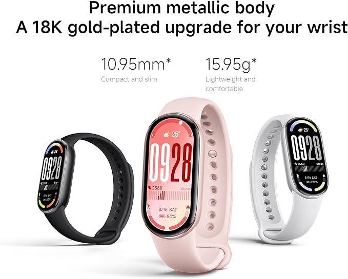 XIAOMI Mi Smart Watch Band 10, 5ATM Waterproof Fitness Step Tracker Sports Digital Smart Watch Health Band for Men Women, 1.72" AMOLED Display, 150+ Sports Modes 24/7 Sleep Monitor (Black)