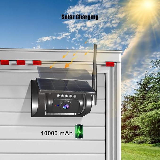 7'' Radio Stereo Carplay Android Auto, Magnetic Solar Power,Wireless Bluetooth Back up Reverse Rear View Camera forRV rigtrailer Tractor Trailer Truck GPS Navavigation Multi Media Player