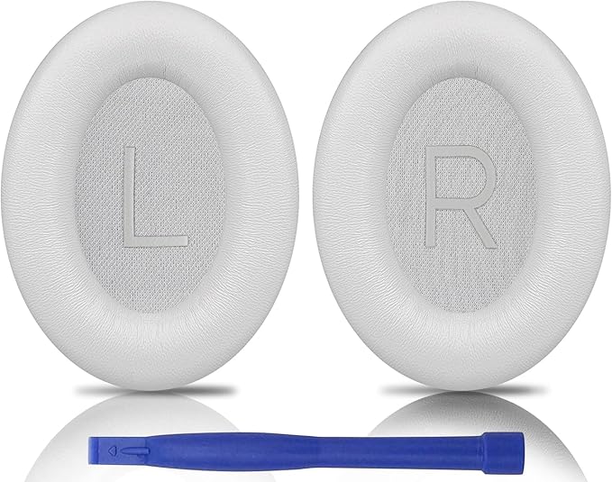 SOULWIT Lambskin Earpads Replacement for Bose QuietComfort 45 (QC45)/QuietComfort SE (QC SE)/Quiet Comfort Wireless Over-Ear Headphones, Ear Pads Cushions with High Density Foam - Brilliant White