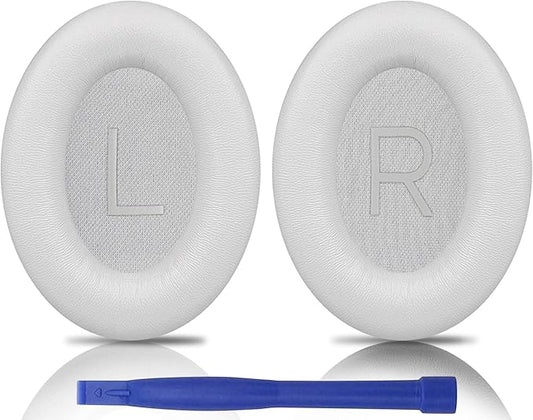SOULWIT Lambskin Earpads Replacement for Bose QuietComfort 45 (QC45)/QuietComfort SE (QC SE)/Quiet Comfort Wireless Over-Ear Headphones, Ear Pads Cushions with High Density Foam - Brilliant White