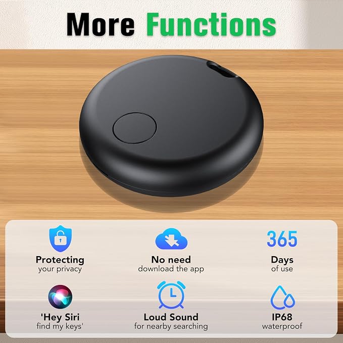aowoka Air Tracker Tags-4 Pack: Smart Bluetooth Tracker, Item Finder Works with Apple Find My (iOS Only) App, Trakcer Tag Locator for Keys, Luggage, Satchel, weTag mini. (Not for Android Devices)