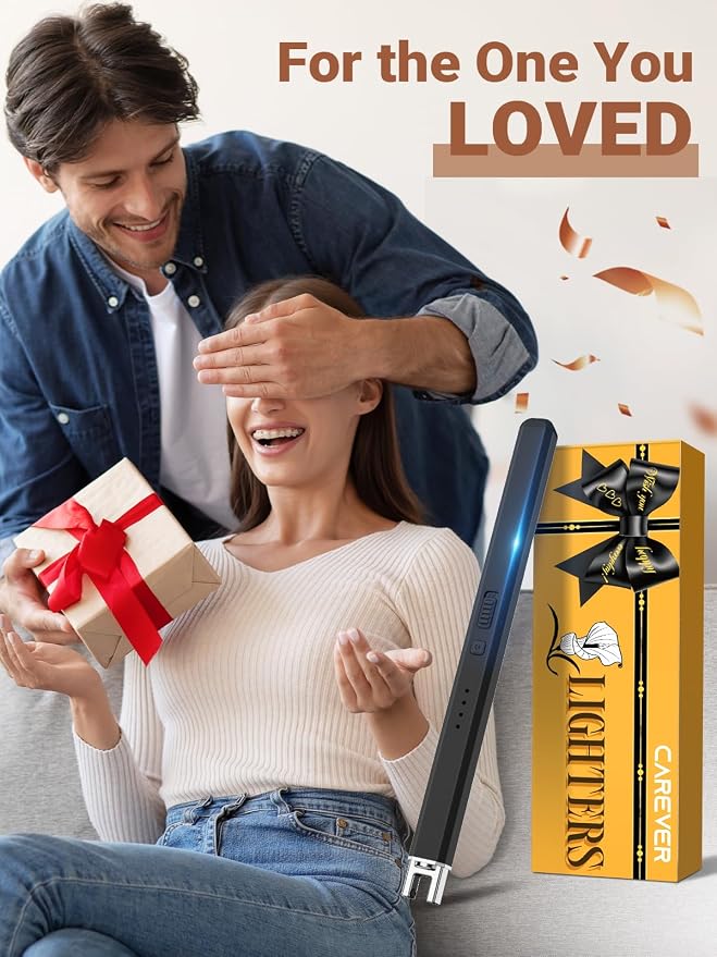 Candle Lighter Stocking Stuffers for Women Men, Electric Candle Lighter USB Rechargeable Graduation Gifts for Him Wife Girlfriend Safety