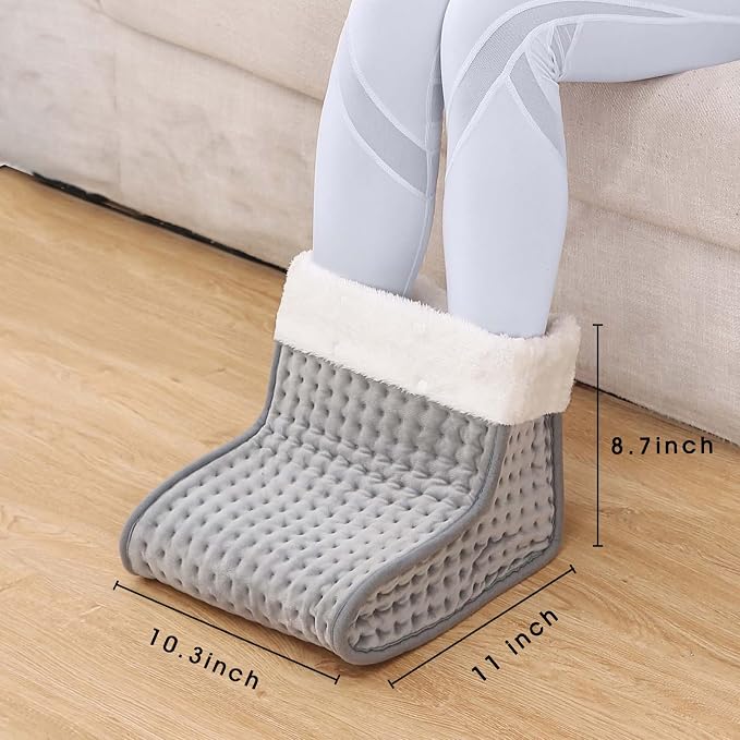 Heating Pad for Feet - Gray, Electric Foot Warmer Under Desk,9 Heat Levels & 4 Timer Settings - Ultimate Foot Comfort!Foot Heater