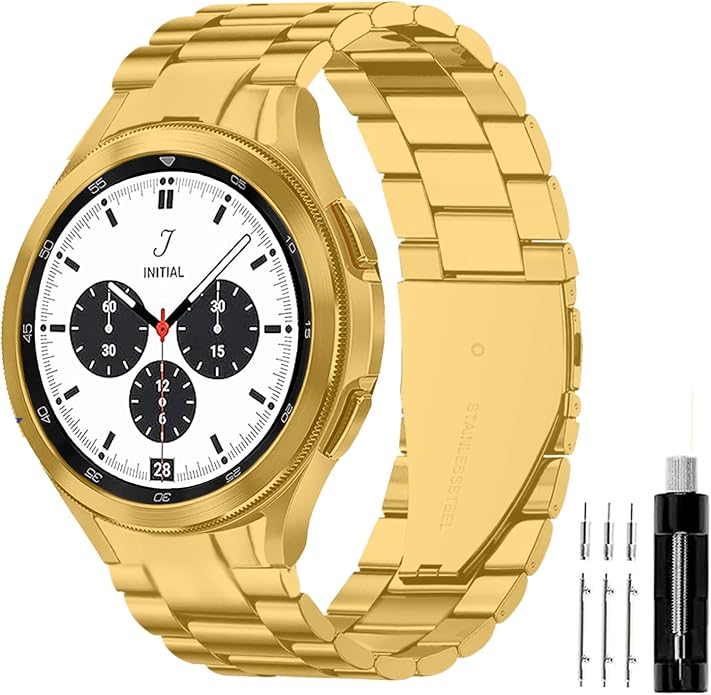GOLDTOLUCK No Gap Stainless Steel Band Compatible with Samsung Galaxy Watch 8 7 6 5 4 Classic FE Pro Ultra 40mm 44mm 46mm 43mm 47mm 45mm 42mm Replacement Men Women Milanese Metal Elegant Casual