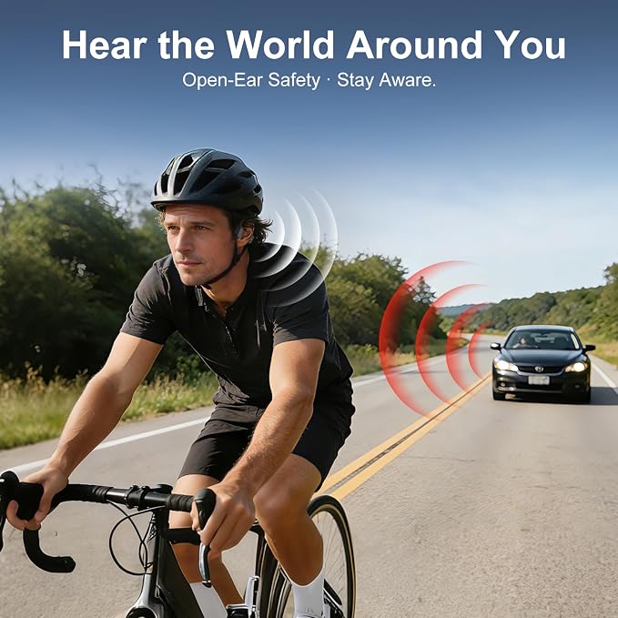 Bone Conduction Headphones, Open Ear Bluetooth 6.0 Headphones with Mic, Lightweight Wireless Sports Headphones, 10H Playtime, IPX6 Sweatproof Headphones for Running, Gym, Cycling