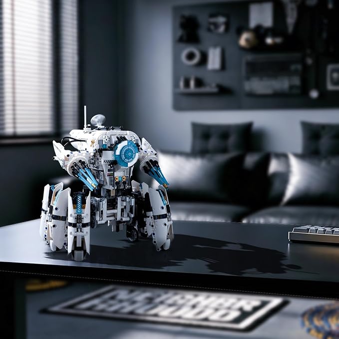 Technic RC Robot Building Set,STEM Mecha Toy Coding for Boys 8-12 | Programmable,ABS Plastic,Hexapod,Walking System,LED Cyber Lights,Remote Control＆App,Mecha Model,1406PCS,Birthday Gift