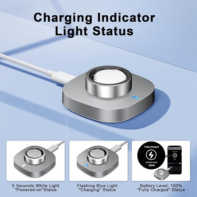 Charger Compatible with Aura-Ring Gen 3-Size 13,Fast Safe Charging Dock with USB-C Cable for Smart Ring