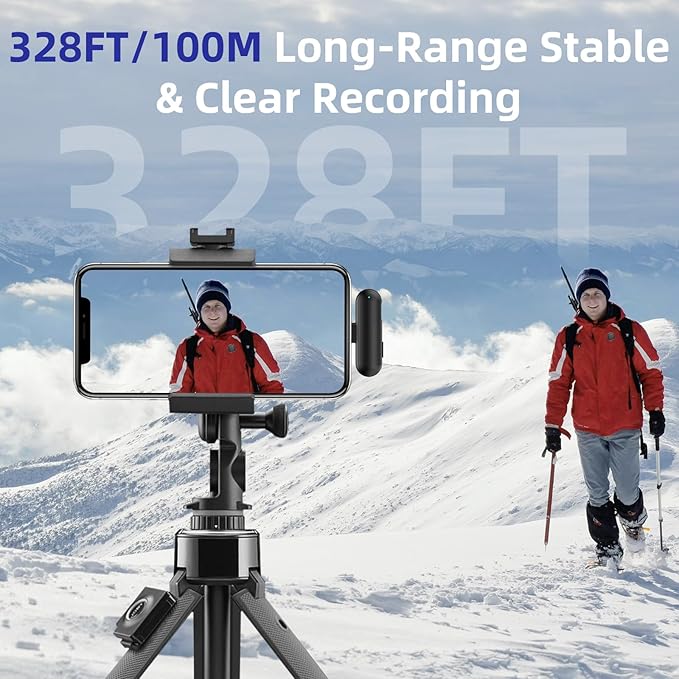 NPTCL Wireless Microphone for iPhone 17 16 15 - Ai Noise Cancelling Mini Microphone USB C for Android Phone, Lavalier Mic with 35H Charging Case for Video Recording Vlogging YouTube Tiktok