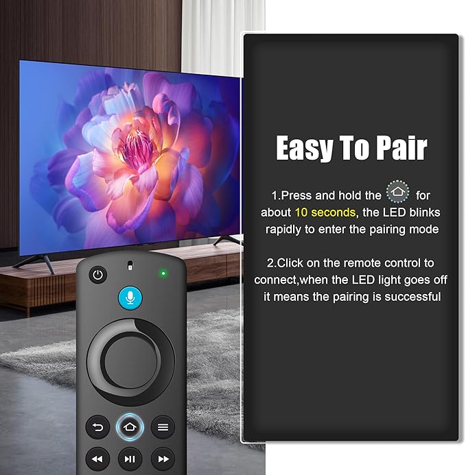 Replacement Remote with Firestick Voice Control Fit for Fire Smart TV Stick(2nd Gen/3rd Gen/HD/Lite/4K Max/4K/Cube), Smart-TV 3rd Gen, for Hisense/TCL/Onmi/Insignia/Pioneer N0t for ROKU-TV/Samsung-TV