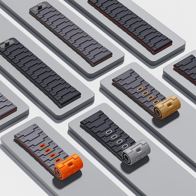 Bandletic Watch Band, Quick Release Silicone Watch Strap for Men Women, Replacement Bands Width 20mm Magnetic Straps Breathable Soft Compatible with Garmin Venu Sq 2 Watch Band, Spacegray/Orange
