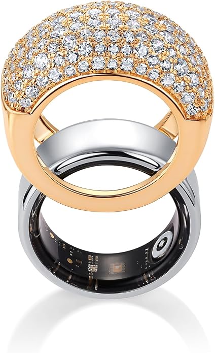 PAVOI 14K Gold Plated Pave Smart Ring Cover Compatible with Oura Ring Gen 4