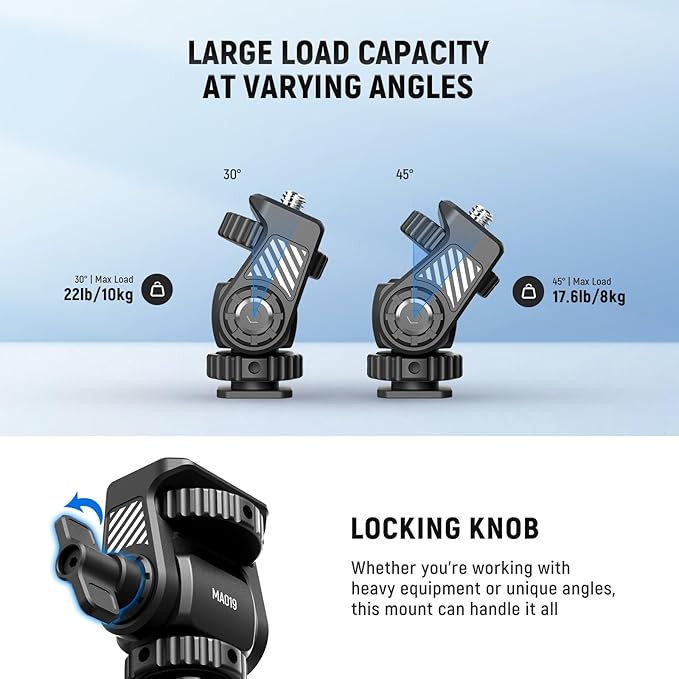 NEEWER Field Monitor Mount Holder with Cold Shoe 360° Swivel 180° Tilt Anti Twist Screw Compatible with Atomos Ninja 5" & 7" Camera Monitor, SmallRig Camera Cage, MA019