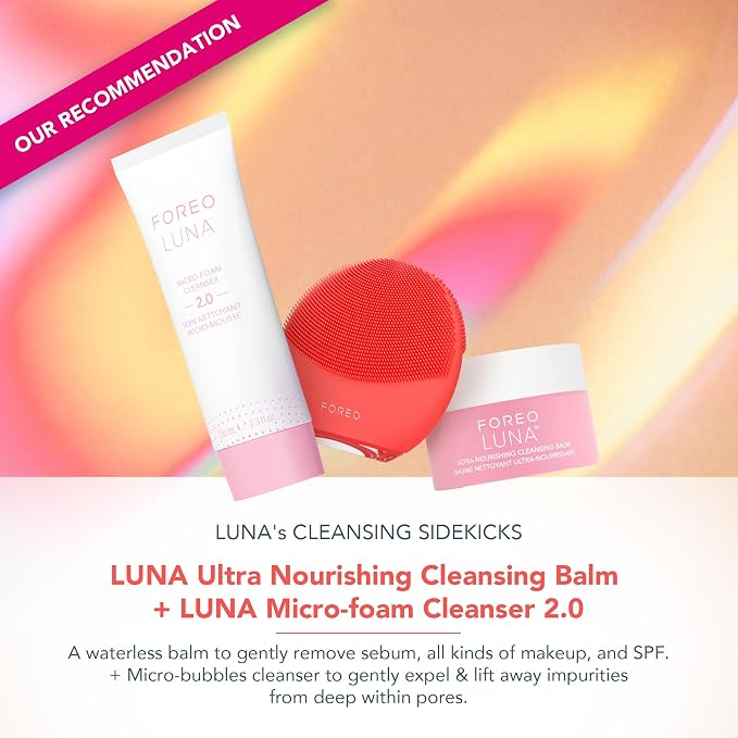 FOREO Luna 4 Mini Face Cleansing Brush & Massager - Premium Face Care - Enhances Absorption of Facial Products - Simple Skin Care Tools - for All Skin Types, Coral