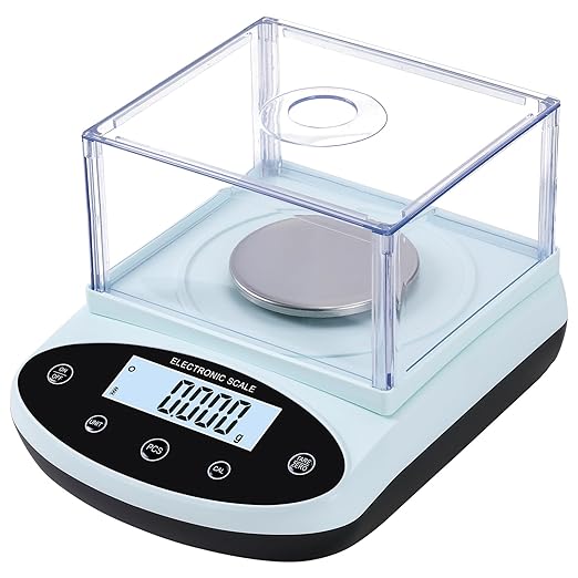 Lab Digital Scale 500g x 0.001g Analytical Balance Scale 0.001g Accuracy Precision Scientific Weighing Scale with Windshield for Laboratory Jewelry Chemistry