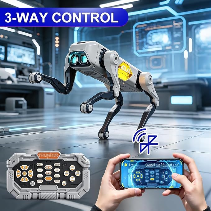 Smart Robot Dog for Kids, Interactive STEM Robotic Pet with Voice & App Control, Programmable Bionic Puppy Toy with 30+ Actions, Rechargeable Electronic Companion Gift for Boys Girls Ages 6-12