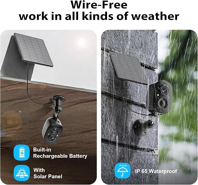 Security Cameras Wireless Outdoor 2K Solar Powered WiFi Cameras for Home Security,AI Motion Detection,Siren Alarm,Spotlight Color Night Vision,2-Way Audio,SD/Cloud Storage (4 Solar Cams)