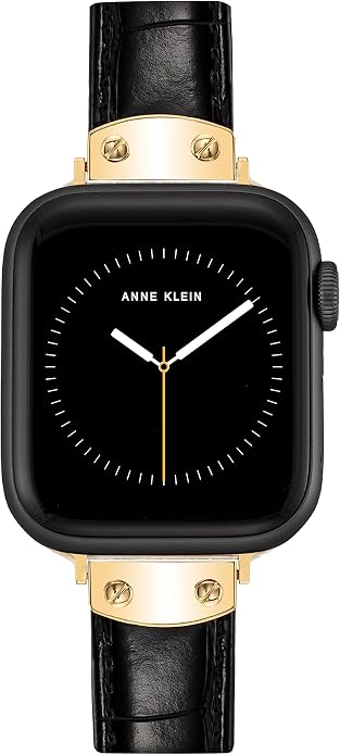 Anne Klein Leather Fashion Band for Apple Watch Secure, Adjustable, Apple Watch Band Replacement, Fits Most Wrists