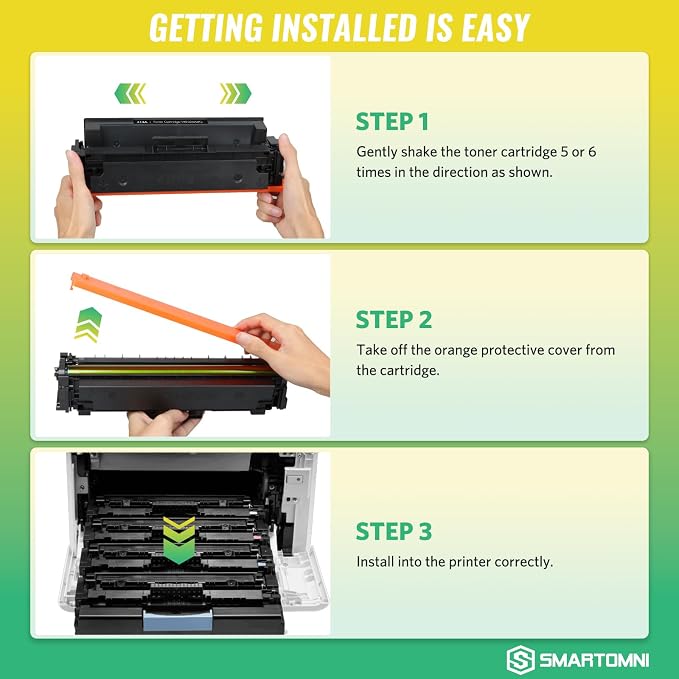 414A Toner Cartridges 4 Pack (with Chip) Works with Color Pro MFP M479fdw M479fdn M454dw M454dn M479dw M455dn M479 M454, Enterprise Laser Jet M455dn M480f Printer | W2020A W2021A W2022A W2023A 414X