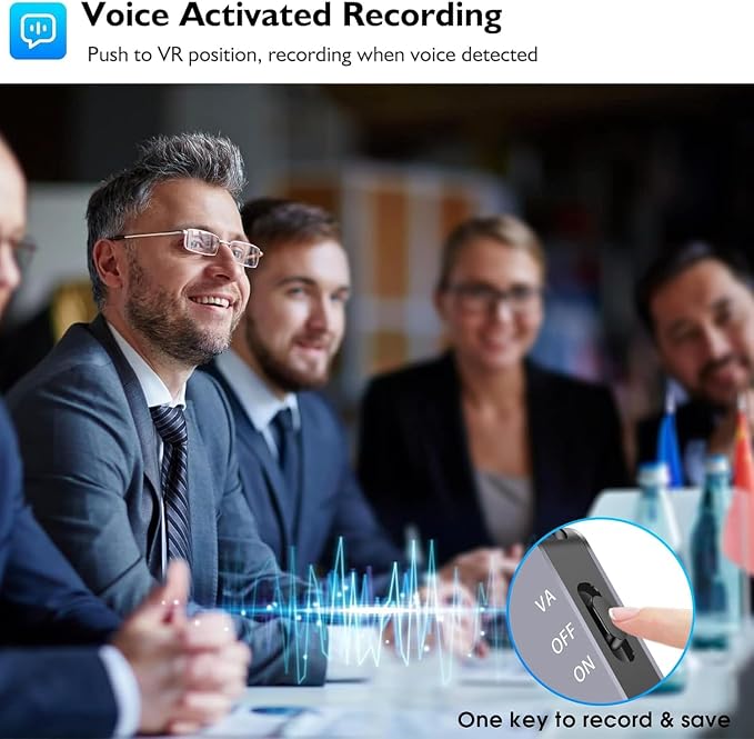 64GB Magnetic Voice Activated Recorder - 40 Hours Continuous Recording Device with AI-Intelligent Triple Noise Reduction - Portable Audio Recorder Device for Lectures Meetings Interviews