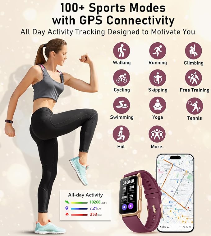 Mindrose Fitness Tracker with Heart Rate Blood Oxygen Sleep Monitor Sports Modes Step Calorie Counter Pedometer