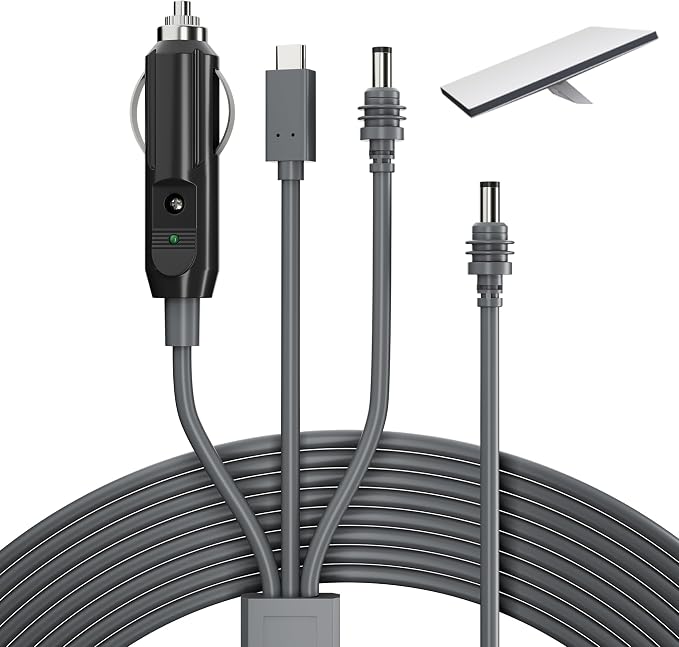 Starlink Mini 3 in 1 DC Power Cable 10FT, 100W+ USB C 12-24V Cigarette Lighter Plug and DC Male Power Cable Cord for Starlink Mini, Plug and Play Starlink Mini Accessories 3M
