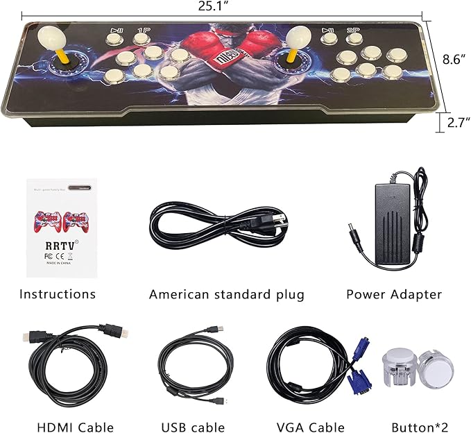 FVBADE [32000 in 1 78S Pandora Box Retro Games Arcade Game Console with Two Separate Host for PC & Projector & TV 3D Games 1-4 Players Category Favorite List Save/Search/Hide/Pause/Delete Game