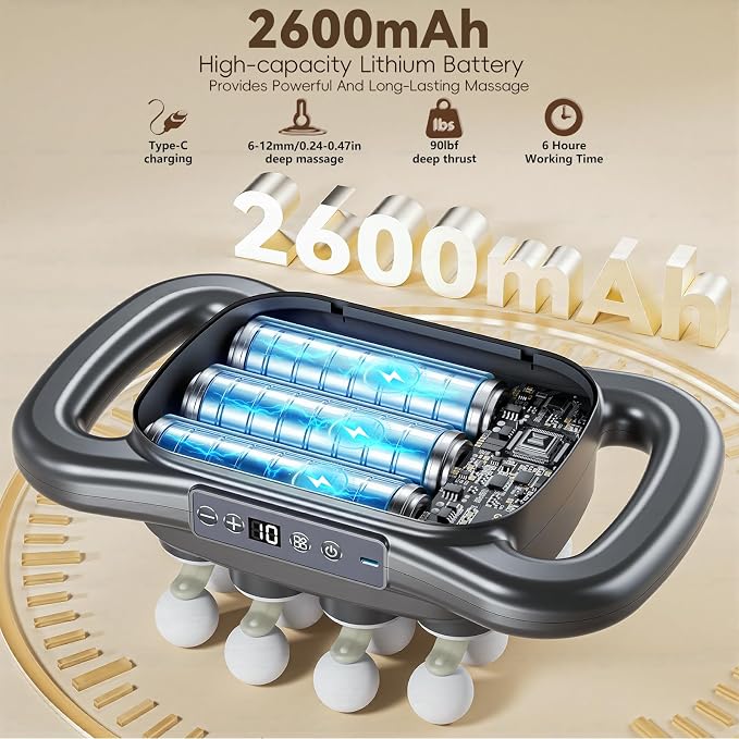 16-Head Massage Gun,2026 Upgrade Deep Tissue Percussion Massager with 9 Modes 9 Intensities, Muscle Tension Release Electric Massage Tools for Back,Shoulders,Legs,Fathers Day Gift