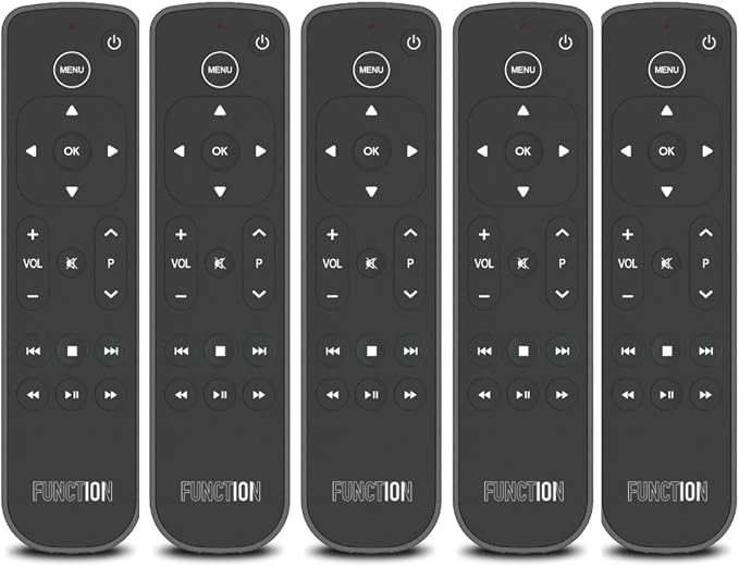 Function101 Button Remote for Apple TV (Bluetooth) - 5 Pack | Compatible with Apple TV 4K & HD | Non-Siri, No Voice Control | No Apple TV Line of Sight Required | 2 AAA Batteries Included