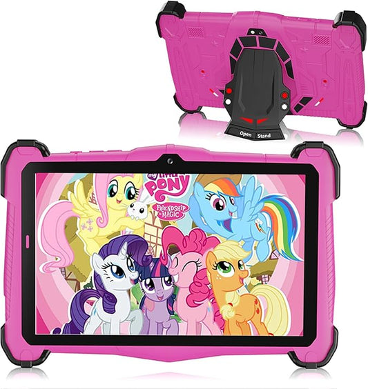 Kids Tablet 7 inch, Android 15 Tablet for Kids, Octa-Core, 10GB RAM +64GB ROM 512GB Expand, Dual Camera, With Protective Case,Parental Control, Pre-installed iWawa Great Gift for Toddler (Pink)