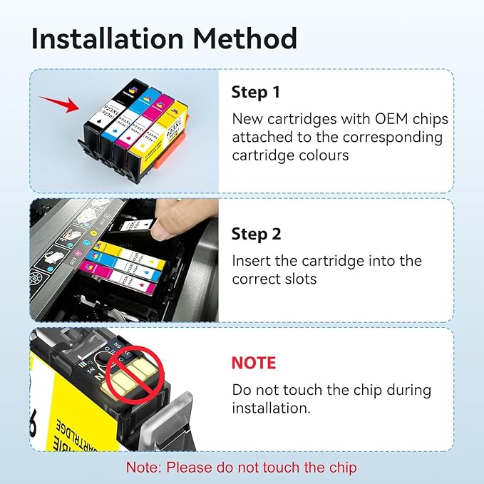 TOKYOINK 923 923e 923XL Ink Cartridges Combo Pack with Chip Replacement for HP 923 923e Ink Cartridges for HP Printer OfficeJet Pro 8130e 8135e 8139e 8125e 8138e 8122e 8120 8124e 8130(4 Pack B/C/M/Y)