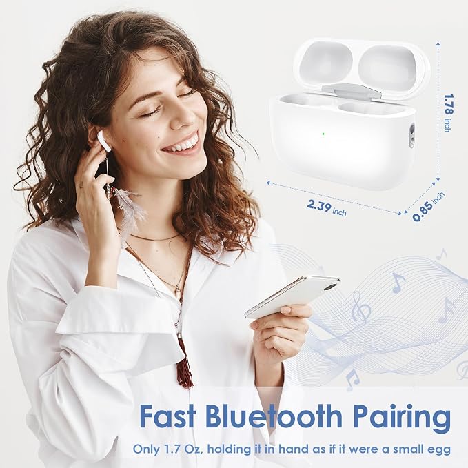 Wireless Charging Case for Air Pod Pro 1/2, USB-C Port Airpod Pro Replacement Charging Case, Sync Button, 660mAh Battery, No Earbuds