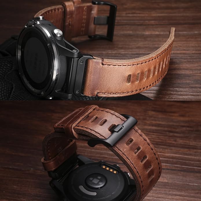 Soft Horween Leather Watch Band Compatible With Garmin, Strap For Fenix/Forerunner/Approach/MARQ/Quatix / D2 Series/Instinct/Epix/Tactix/Foretrex