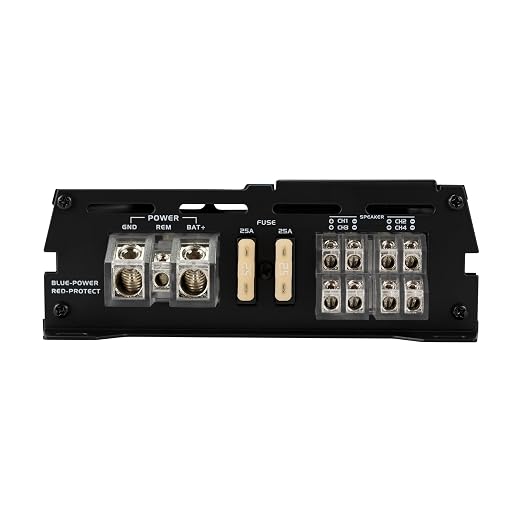 JENSEN JA-Series JA4CH High-Performance Class-D 4-Channel Car Audio Amplifier | Truck, Motorcycle, Golf Cart | 1,000 Watts Peak Power | Efficient Compact Design | CTA-2006-D Certified | Bridgeable