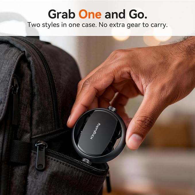 Kinglucky 2-in-1 Wireless Earbuds, in-Ear & Open Ear Clip-On Earbuds Comfortable fit, Bluetooth Headphones 5.4 with Noise Cancelling Mic, Power Swap Charging, Up to 50H, Black