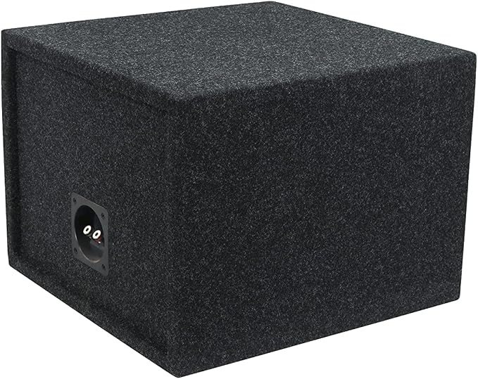 Atrend Bbox Car Pro Audio Speaker Enclosures 10” Single Vented Subwoofer/Speaker Enclosure High Grade MDF – Nickel Finish Speaker Terminals 18 Gauge Audio Cables - Improves Audio Quality, Sound & Bass