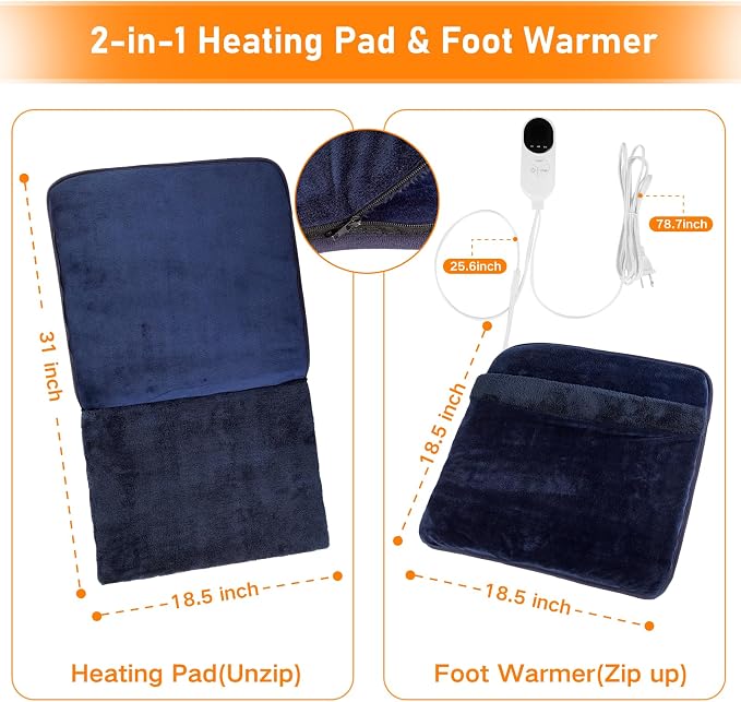 Neck Heating Pad Heated Scarf for Neck Pain Relief & Double-Side Electric Heated Foot Warmer