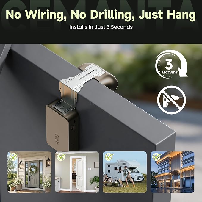 2K Indoor/Outdoor Security Camera, Wireless Doorcam for Home Surveillance, Free Cloud Storage, 2.4G/5Ghz WiFi, 2-Way Talk, AI Human Detection, Tamper-Proof, Compatible with Alexa