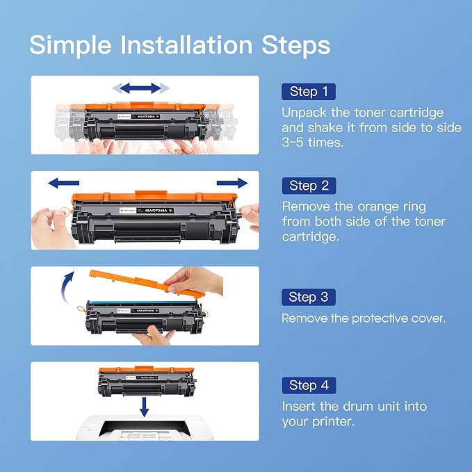 GPC Image 48A Toner Cartridge HP Replacement for HP 48A Toner Cartridge Black CF248A Compatible for Laserjet Pro M15w M29w M30w M31w MFP M28w M16w Printer Toner, 2 Pack