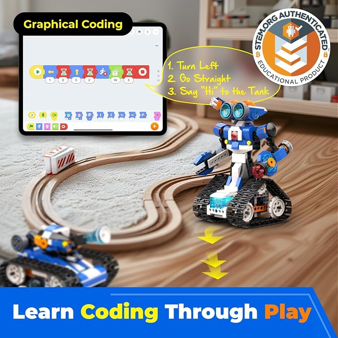 Apitor Robot J 6-in-1 Programmable STEM Learning Toy and Robot B 8-in-1 Electronic STEM Kits