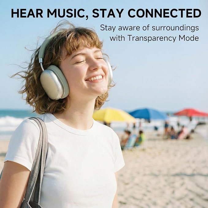 NC95 Hybrid Active Noise Cancelling Headphones with Knob Control, 120H Playtime Over Ear Headphones Wireless Bluetooth 6.0, App Control, Hi-Res Audio, Comfort Fit, Clear Calls for Travel/Workout