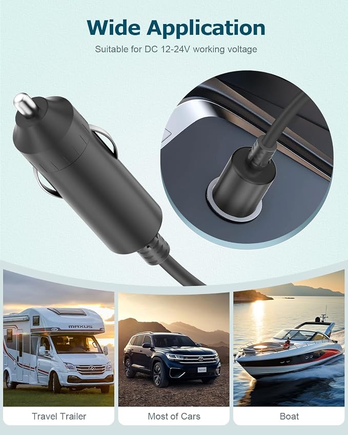 Starlink Mini Car Charger Adapter 30V Output, 12V/24V to 30V 2A Power Supply for Starlink Mini Cigarette Lighter Adapter Plug 11.5FT No Voltage Drop Step Up Converter for Car Road Trips
