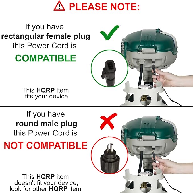 HQRP 50 Ft Power Cord Compatible with Mosquito Magnet MM120001 Defender, Patriot, Liberty Traps AC Adapter 120001, ETL Listed